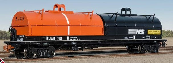 Scaletrains SXT40306 Thrall 48' 2-Hood Coil Steel Car Elgin Joliet & Eastern/EJ&E Orange & NS Black Hoods #7401 HO Scale