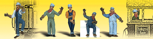 Dock Workers Scenic Accents - 6 Figure Set With Crates & Pallet For Model Railroads