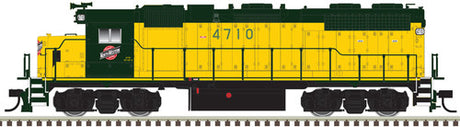 Atlas 150-10004081 C&NW Chicago & North Western #4705 (yellow, green) GP-38 Low Nose w/ ditch lights DCC & Sound HO Scale