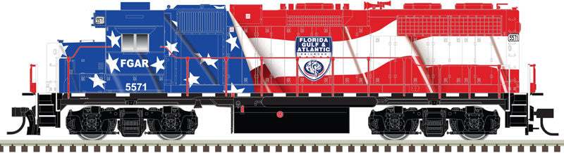Atlas 150-10004092 Florida, Gulf & Atlantic Railroad #5571 (red, white, blue) GP-38 Low Nose w/ ditch lights DCC & Sound HO Scale