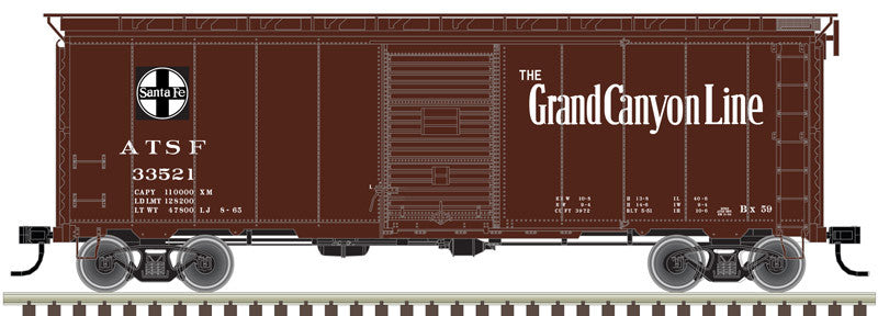 ATLAS 20004780 40' Postwar Boxcar Santa Fe - ATSF #33521 (SCALE=HO) Part # 150-20004780