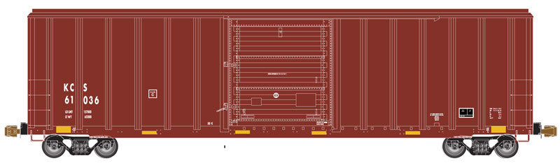 ATLAS 20005502 FMC 5347 SD Boxcar - KCS Kansas City Southern #61036 (Boxcar Red, yellow, reporting marks only) HO Scale