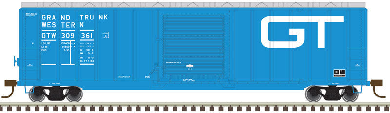 Atlas 20005638 Berwick 50' Boxcar -  Grand Trunk Western #309361 (blue, Large GT) HO Scale