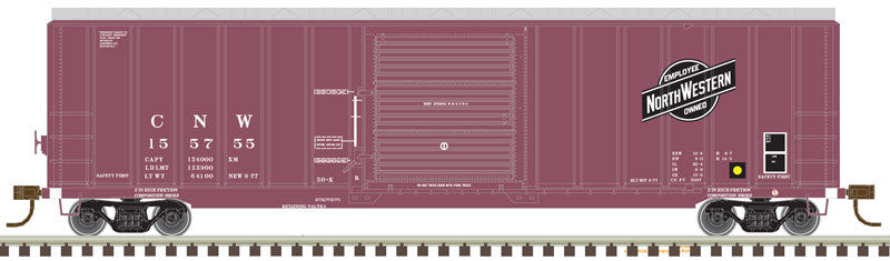 Atlas 20005653 Berwick 50' Boxcar - Chicago & North Western #155789 (Boxcar Red, black; "Employee Owned" Logo) HO Scale