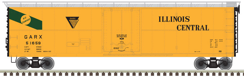Atlas 20005796 GARX Insulated 50' Boxcar (Reefer) IC Illinois Central #51654 HO Scale