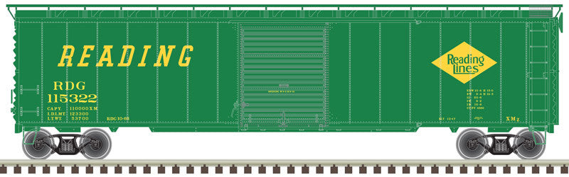 Atlas 20005856 50' Postwar Boxcar RDG - Reading #115322 (green, yellow, XMz Markings) HO Scale