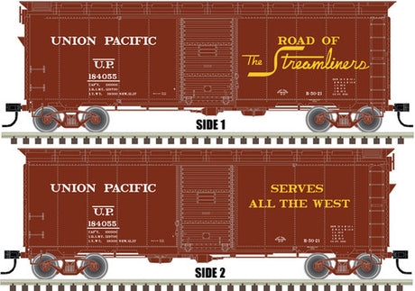 Atlas 20006255 AAR 40' Boxcar kit - UP - Union Pacific #184055 (Boxcar Red, yellow) HO Scale
