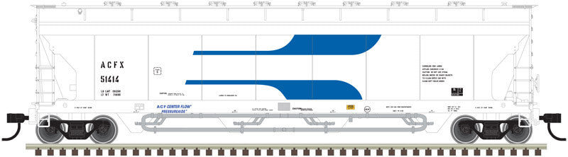 Atlas 20006265 Pressureaide Centerflow Hopper - ACFX #51417 (white, blue, Venturi) HO Scale