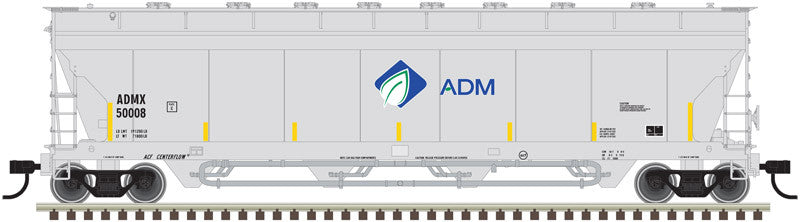 Atlas 20006269 Pressureaide Centerflow Hopper - Archer-Daniels-Midland #50008 (gray, blue, green, Leaf Logo) HO Scale