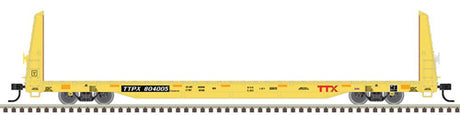 Atlas 20006451 68' Bulkhead Flat Car TTX #804309 (yellow, black, red Forward Thinking Logo) HO Scale