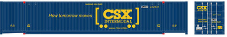 Atlas 20006661 53' Jindo Container, CSX UMXU Set 1 232521, 232604, 232651 (blue, yellow, Boxcar Logo) 3 Pack HO Scale