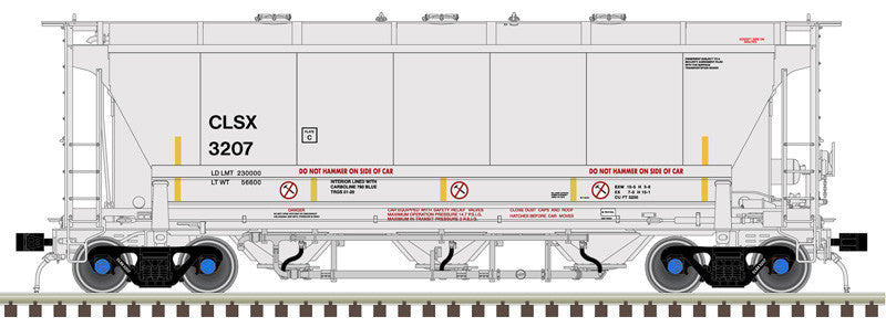 Atlas 20006849 Trinity 3230 Covered Hopper - Cargill Salt CLSX #3202 (gray, black) HO Scale