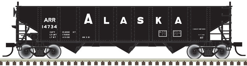 ATLAS 20006915 70 Ton Open Hopper ARR - Alaska #14783 (black, white) HO Scale