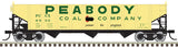 ATLAS 20006919 70 Ton Open Hopper PCCX - Peabody Coal Co. #6933 (yellow, red, green) HO Scale