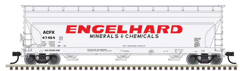 Atlas 20006935 ACFX Engelhard #47471 (gray, red) ACF 4650 Centerflow Covered Hopper HO Scale