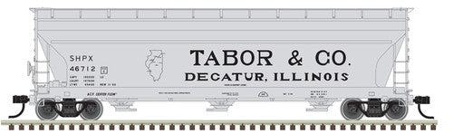 Atlas 20006939 SHPX Tabor & Co #46693 (gray, black) ACF 4650 Centerflow Covered Hopper HO Scale