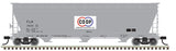 Atlas 20006942 FLIX Farmland CO-OP #3408 (gray, red, blue) ACF 4650 Centerflow Covered Hopper HO Scale