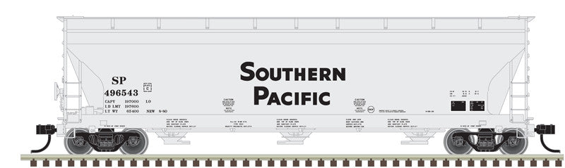 Atlas 20006953 SP - Southern Pacific #496605 (gray, black) ACF 4650 Centerflow Covered Hopper HO Scale