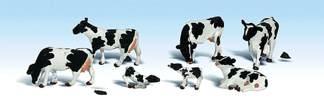 Woodland Scenics 1863 Holstein Cows - Scenic Accents(R) -- pkg(6) HO Scale