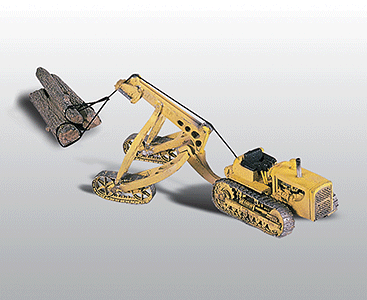 Woodland Scenics 246 Hyster Logging Cruiser Crawler Tractor w/Tracked Log Carrier - Kit -- Undecorated Metal HO Scale