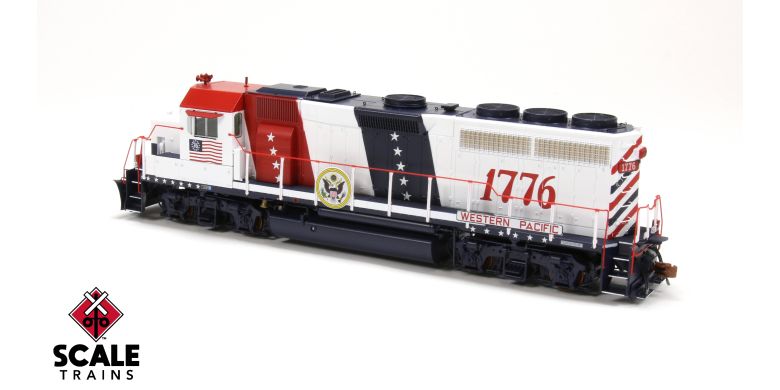 Scaletrains Rivet Counter SXT40223 EMD GP40 Phase IIc, WP Western Pacific #1776 Bicentennial HO Scale