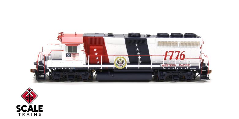 Scaletrains Rivet Counter SXT40223 EMD GP40 Phase IIc, WP Western Pacific #1776 Bicentennial HO Scale