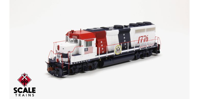 Scaletrains Rivet Counter SXT40223 EMD GP40 Phase IIc, WP Western Pacific #1776 Bicentennial HO Scale