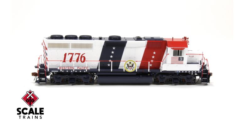 Scaletrains Rivet Counter SXT40223 EMD GP40 Phase IIc, WP Western Pacific #1776 Bicentennial HO Scale