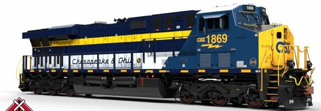 ScaleTrains SXT39911 GE ES44AH, CSX/Heritage/Chesapeake & Ohio/C&O #1869 DCC & Sound HO Scale