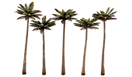 Woodland Scenics 3598 Large Palm Trees - Woodland Classics(TM) Ready Made Trees(TM) -- 4-3/4 to 5-1/4"  12.1 to 13.3cm pkg(5) A Scale