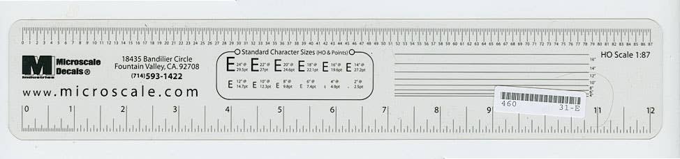 Image for 460-31 Clear HO Scale Ruler