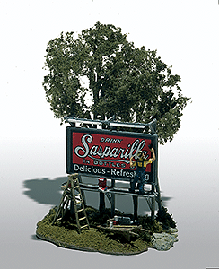 Woodland Scenics 105 Mini-Scene(TM) Unpainted Metal Kit -- The Sign Painter (Roadside Billboard) HO Scale