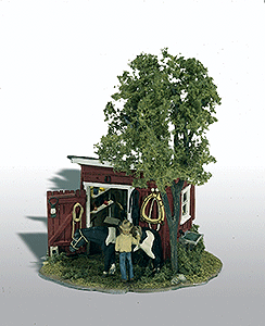 Woodland Scenics 106 Mini-Scene(TM) Unpainted Metal Kit -- Tack Shed w/Horse HO Scale