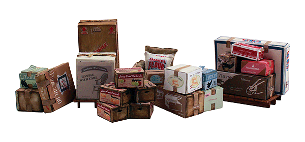 Woodland Scenics 2216 Miscellaneous Freight - Scenic Accents(R) -- Crates, Boxes, Bags & Sacks N Scale