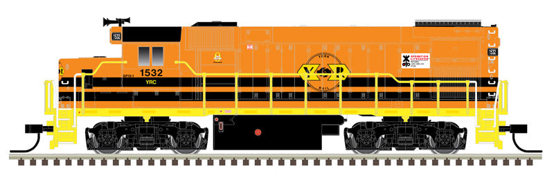 ATLAS 40004995 EMD GP15-1 York Rail #1532 (orange, yellow, black) Standard DC N Scale