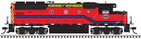 Atlas 150-10004037 GP-40 Port Harbor #8955 (1st Responders, red, white, blue, black) w/ ditch lights DCC & Sound HO Scale