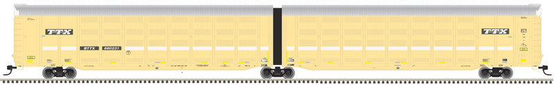 Atlas 20005818 Articulated Auto Carrier TTX BTTX #880238 (Faded, yellow, silver, black, white) HO Scale