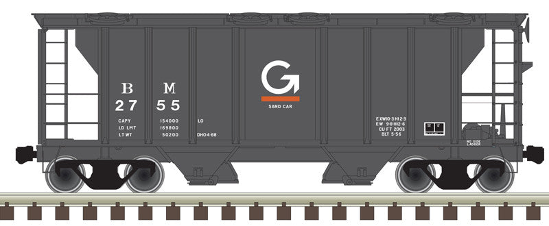 Atlas 20006550 PS-2 Covered Hopper Guilford B&M #2757 (gray, white, orange) HO Scale