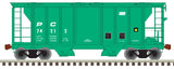 Atlas 20006552 PS-2 Covered Hopper PC - Penn Central #74212 (green, white) HO Scale