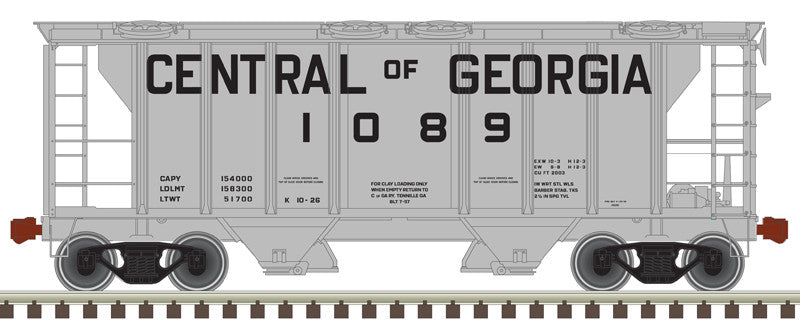 Atlas 20006557 PS-2 Covered Hopper CG - Central of Georgia #1089 (gray, black) HO Scale