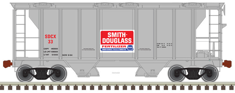 ATLAS 50005900 PS-2 Covered Hopper SDCX Smith Douglass SDCX 27 (gray, red, white) N Scale