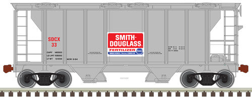 Atlas 20006558 PS-2 Covered Hopper Smith Douglass SDCX #27 (gray, red, white) HO Scale