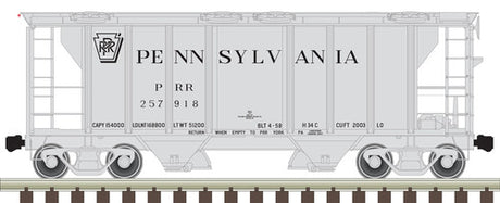 ATLAS 50005911 PS-2 Covered Hopper PRR Pennsylvania Railroad #257918 (gray, black, Shadow Keystone) N Scale