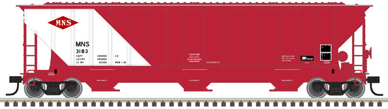 ATLAS 50005929 Thrall 4750 Covered Hopper - MNS Minneapolis, Northfield and Southern #3303 (red, white) N Scale