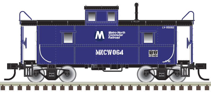 Atlas 50006037 C&O-Style Steel Center-Cupola Caboose - MNCW Metro North 1064 (blue, white) N Scale