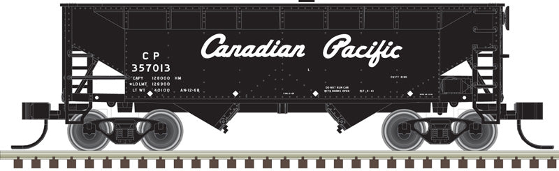 Atlas 50006123 2-Bay Offset Side Hopper - CP Canadian Pacific 357024 (black, white, Script Lettering) N Scale