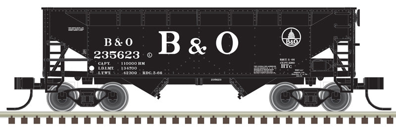 Atlas 50006129 2-Bay Offset Side Hopper - B&O Baltimore & Ohio #235644 (black, white) N Scale