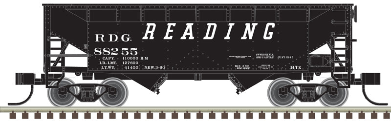 Atlas 50006132 2-Bay Offset Side Hopper - RDG Reading #88244 (black, white) N Scale