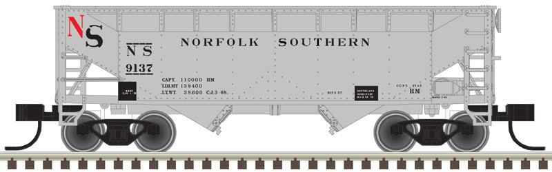 Atlas 50006141 2-Bay Offset Side Hopper - NS Norfolk Southern #9171 (gray, black, red) N Scale