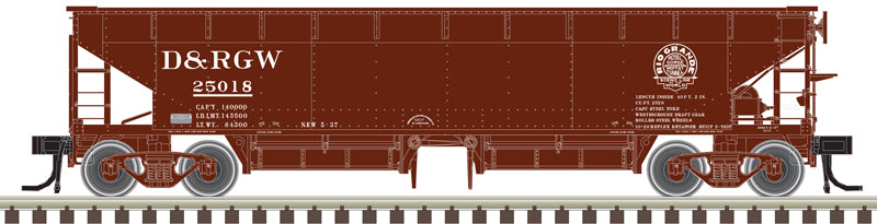 Atlas 50006607 70 Ton Hart Ballast Car - Denver & Rio Grande Western #25033 (Boxcar Red) N Scale